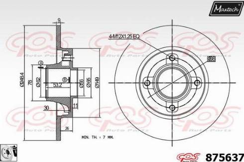 Maxtech 875637.0085 - Гальмівний диск autocars.com.ua