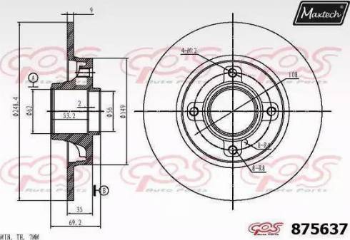 Maxtech 875637.6065 - Гальмівний диск autocars.com.ua