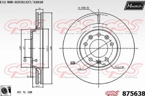 Maxtech 875638.0060 - Гальмівний диск autocars.com.ua