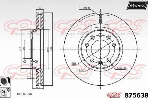 Maxtech 875638.6060 - Гальмівний диск autocars.com.ua