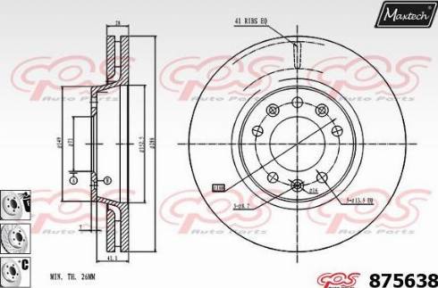 Maxtech 875638.6980 - Гальмівний диск autocars.com.ua