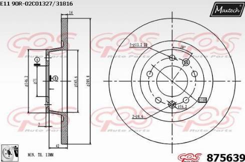 Maxtech 875639.0080 - Гальмівний диск autocars.com.ua