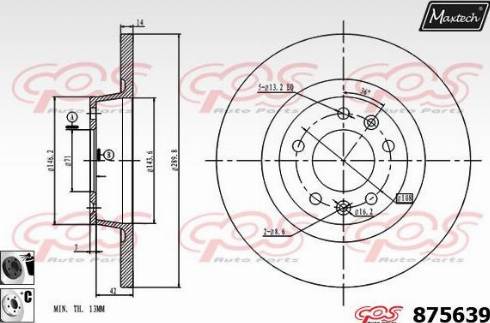 Maxtech 875639.6060 - Гальмівний диск autocars.com.ua