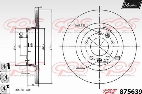 Maxtech 875639.6980 - Гальмівний диск autocars.com.ua