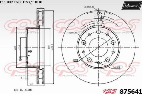 Maxtech 875641.0000 - Гальмівний диск autocars.com.ua