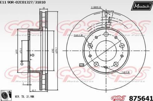 Maxtech 875641.0060 - Гальмівний диск autocars.com.ua