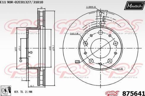 Maxtech 875641.0080 - Гальмівний диск autocars.com.ua