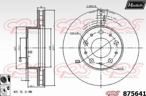 Maxtech 875641.6060 - Гальмівний диск autocars.com.ua