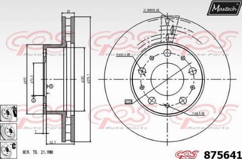 Maxtech 875641.6880 - Гальмівний диск autocars.com.ua