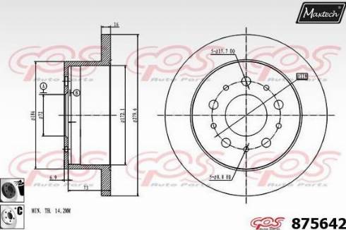 Maxtech 875642.6060 - Гальмівний диск autocars.com.ua