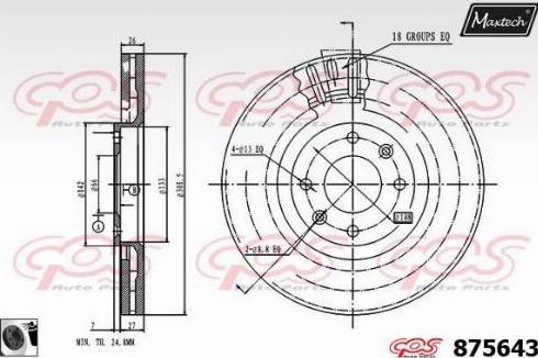 Maxtech 875643.0060 - Гальмівний диск autocars.com.ua