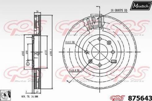 Maxtech 875643.0080 - Гальмівний диск autocars.com.ua