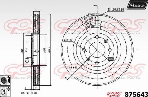 Maxtech 875643.6060 - Гальмівний диск autocars.com.ua