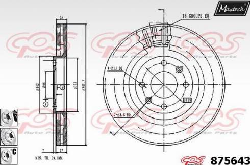 Maxtech 875643.6880 - Гальмівний диск autocars.com.ua