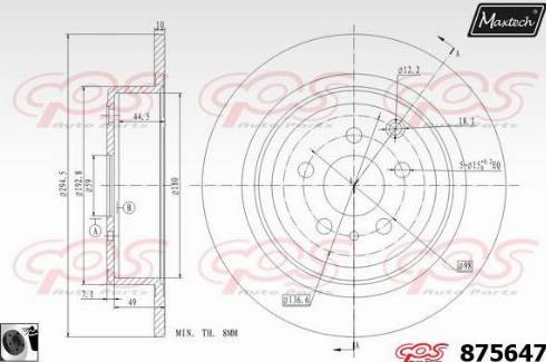 Maxtech 875647.0060 - Гальмівний диск autocars.com.ua