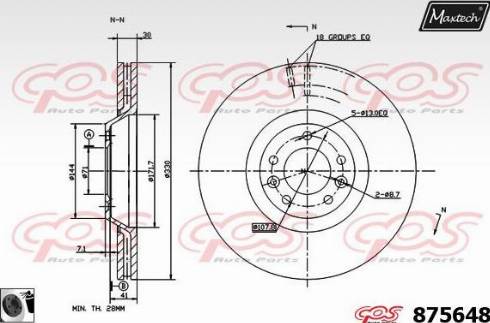 Maxtech 875648.0060 - Гальмівний диск autocars.com.ua