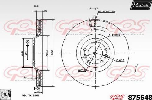 Maxtech 875648.0080 - Гальмівний диск autocars.com.ua