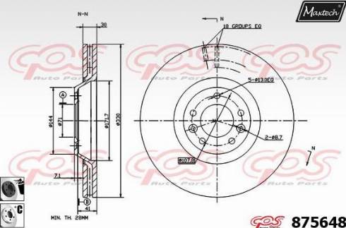 Maxtech 875648.6060 - Гальмівний диск autocars.com.ua