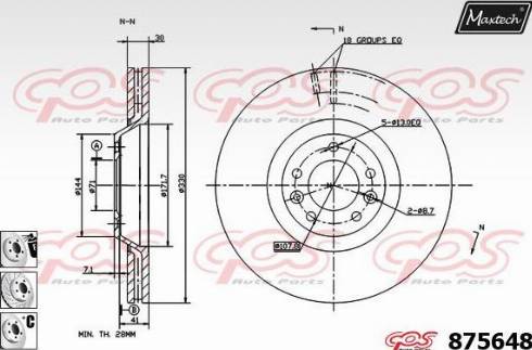 Maxtech 875648.6980 - Гальмівний диск autocars.com.ua