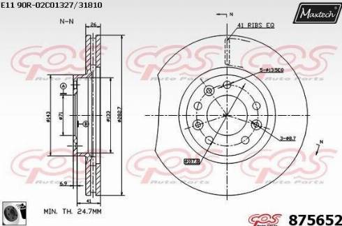 Maxtech 875652.0060 - Гальмівний диск autocars.com.ua