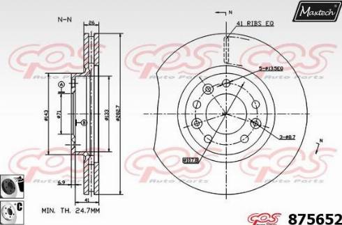 Maxtech 875652.6060 - Гальмівний диск autocars.com.ua