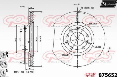 Maxtech 875652.6880 - Гальмівний диск autocars.com.ua