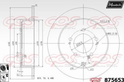 Maxtech 875653.6060 - Гальмівний диск autocars.com.ua