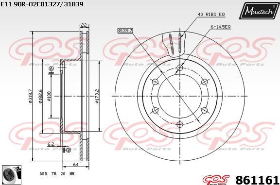 Maxtech 875660 - Гальмівний диск autocars.com.ua