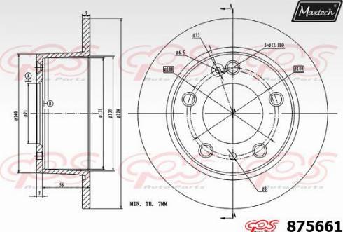 Maxtech 875661.0000 - Гальмівний диск autocars.com.ua