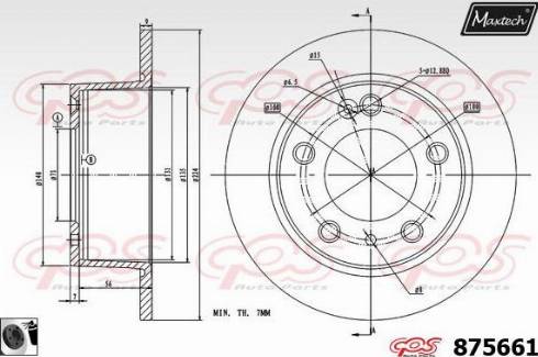 Maxtech 875661.0060 - Гальмівний диск autocars.com.ua