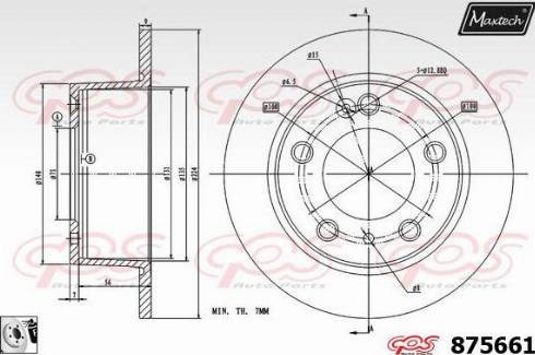 Maxtech 875661.0080 - Гальмівний диск autocars.com.ua