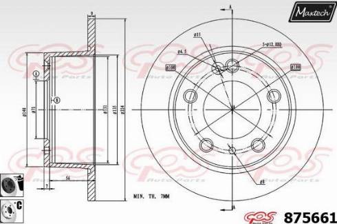 Maxtech 875661.6060 - Гальмівний диск autocars.com.ua