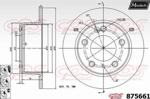 Maxtech 875661.6880 - Гальмівний диск autocars.com.ua