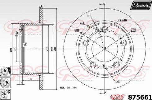 Maxtech 875661.6980 - Гальмівний диск autocars.com.ua