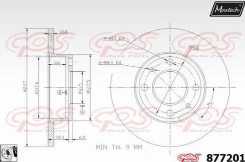 Maxtech 877201.0080 - Гальмівний диск autocars.com.ua