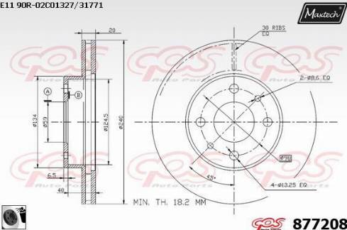 Maxtech 877208.0060 - Гальмівний диск autocars.com.ua