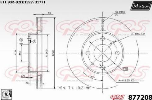 Maxtech 877208.0080 - Гальмівний диск autocars.com.ua