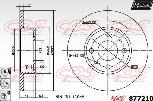 Maxtech 877210.6880 - Гальмівний диск autocars.com.ua