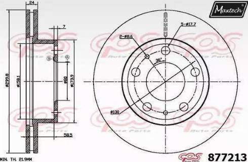 Maxtech 877213.6980 - Гальмівний диск autocars.com.ua