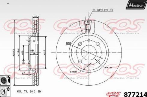 Maxtech 877214.6060 - Гальмівний диск autocars.com.ua