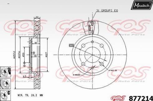 Maxtech 877214.6980 - Гальмівний диск autocars.com.ua