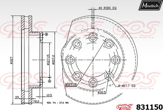 Maxtech 877215 - Гальмівний диск autocars.com.ua