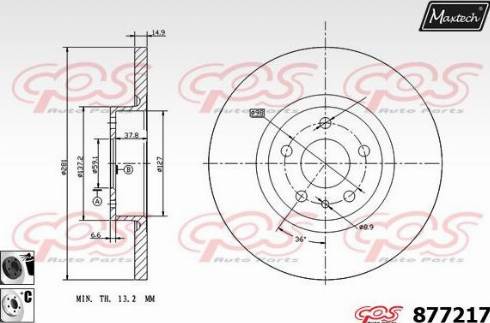 Maxtech 877217.6060 - Гальмівний диск autocars.com.ua