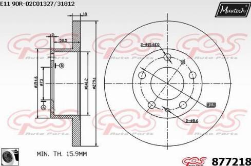 Maxtech 877218.0060 - Гальмівний диск autocars.com.ua