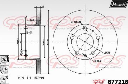 Maxtech 877218.6880 - Гальмівний диск autocars.com.ua