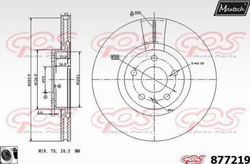 Maxtech 877219.0060 - Гальмівний диск autocars.com.ua