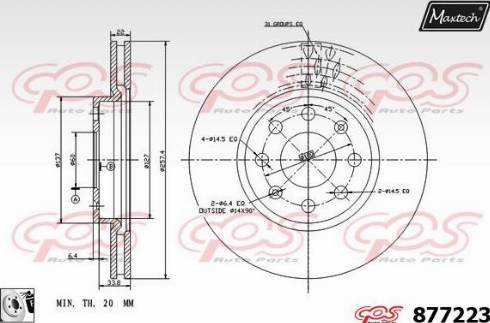 Maxtech 877223.0080 - Гальмівний диск autocars.com.ua