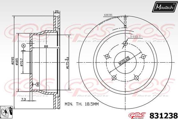 Maxtech 877225 - Гальмівний диск autocars.com.ua