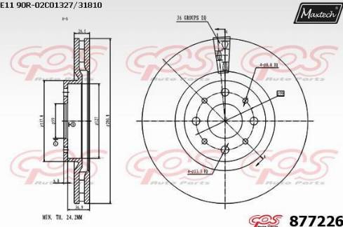 Maxtech 877226.0000 - Гальмівний диск autocars.com.ua