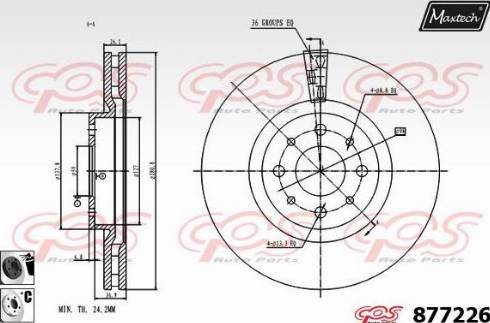 Maxtech 877226.6060 - Гальмівний диск autocars.com.ua